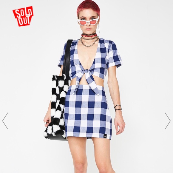 SOLD *✧･ﾟ:* O-Mighty Gingham Baby Set ✧*:･ﾟ - Picture 2 of 3